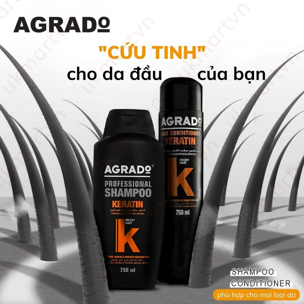 Dầu xả Agrado Keratin dành cho mọi loại tóc 750ml
