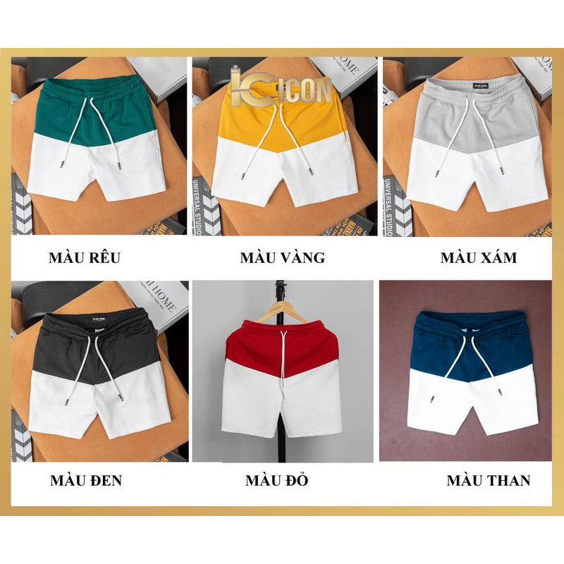 Quần Đùi Nam mùa hè cao cấp chất Cotton, Quần short nam phối màu dày dặn thoáng mát đủ màu Big size mùa hè QD03 - ICON