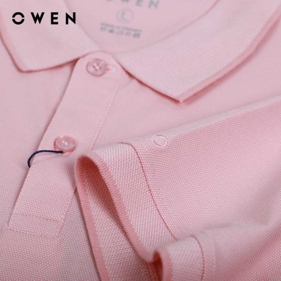 OWEN - Áo polo ngắn tay Bodyfit Hồng - APV231338