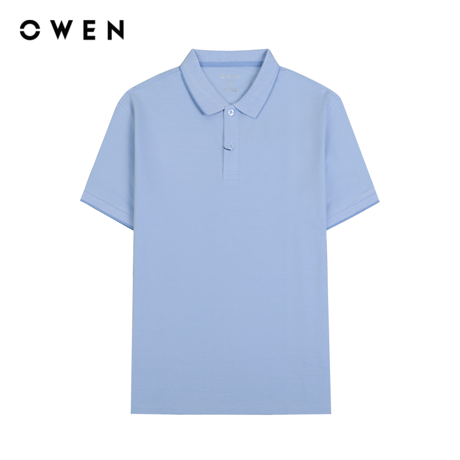 OWEN - Áo polo ngắn tay Bodyfit Xanh - APV231337