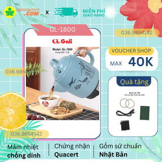 Ấm sắc thuốc gali mã gl-1800 dung tích 3.3l công suất chuẩn 450w sắc 3 chén còn 1 chén hàng nhập khẩu bảo hành 12t