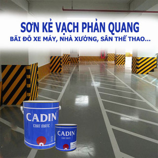 SƠN KẺ VẠCH PHẢN QUANG CADIN KV100 (Lon 5Kg) - dành cho Bãi xe máy, nhà xưởng, sân thể thao