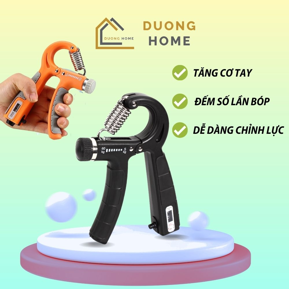 Kìm Bóp Tập Cơ Tay Có Lò Xo Điều Chỉnh Lực 5-60kg Tập Gym, Tập Lực Tại Nhà DUONGHOME
