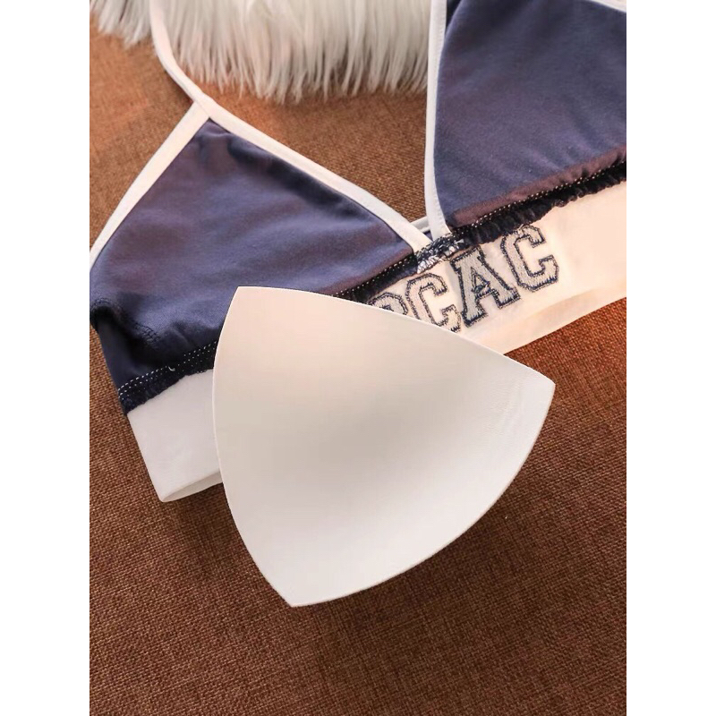 Set bikini Xanh than BCAC. Bộ đồ lót tắm biển 2 mảnh BCAC cotton.