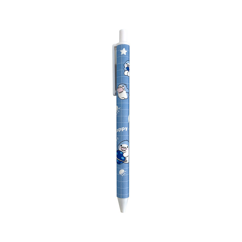 Bút gel bút bi bấm in hình dễ thương CREAMY, bút bi cute ngòi 0,5mm mực đen có thể thay ngòi