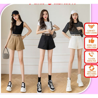 Quần đùi nữ gập gấu ống rộng dáng basic siêu hot 2 màu ĐEN/TRẮNG cực dễ phối đồ Q05