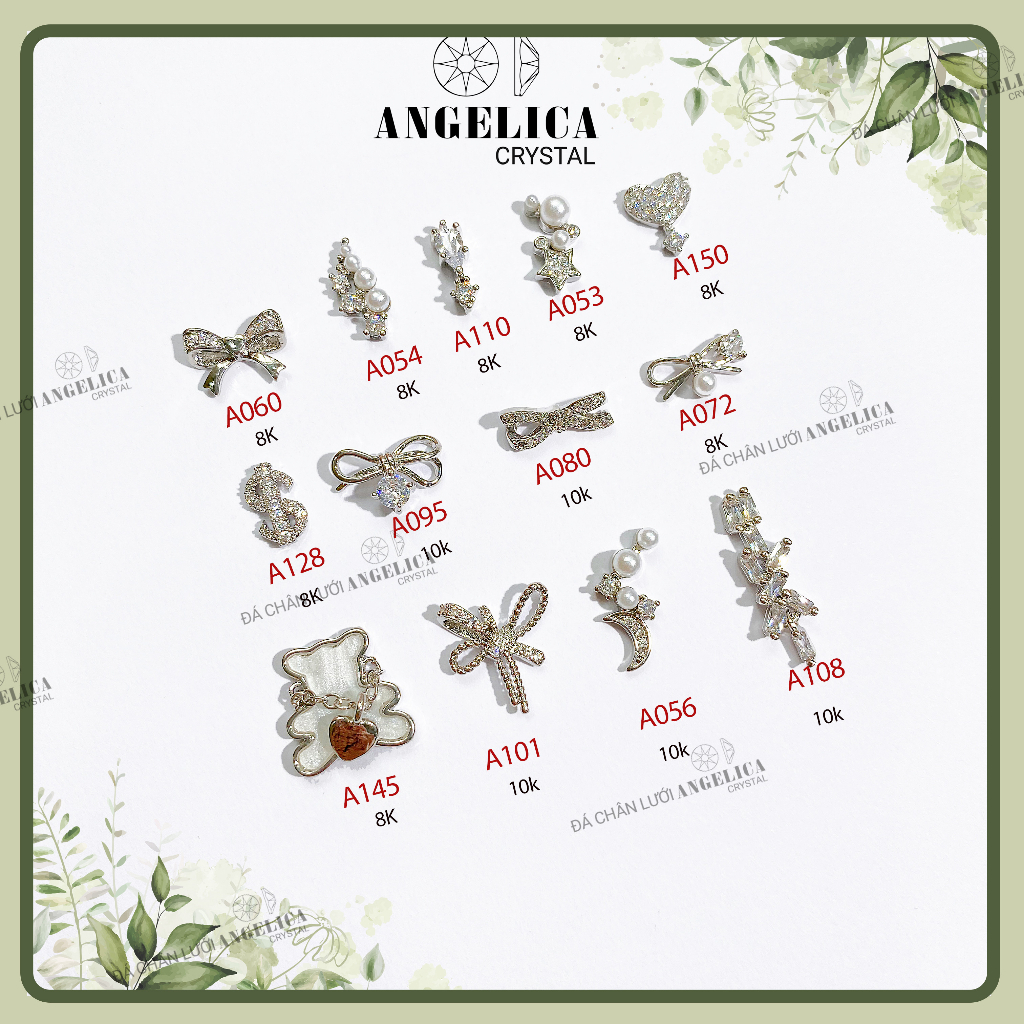 Charm nails cao cấp siêu sáng siêu bền trang trí móng ANGELICA A