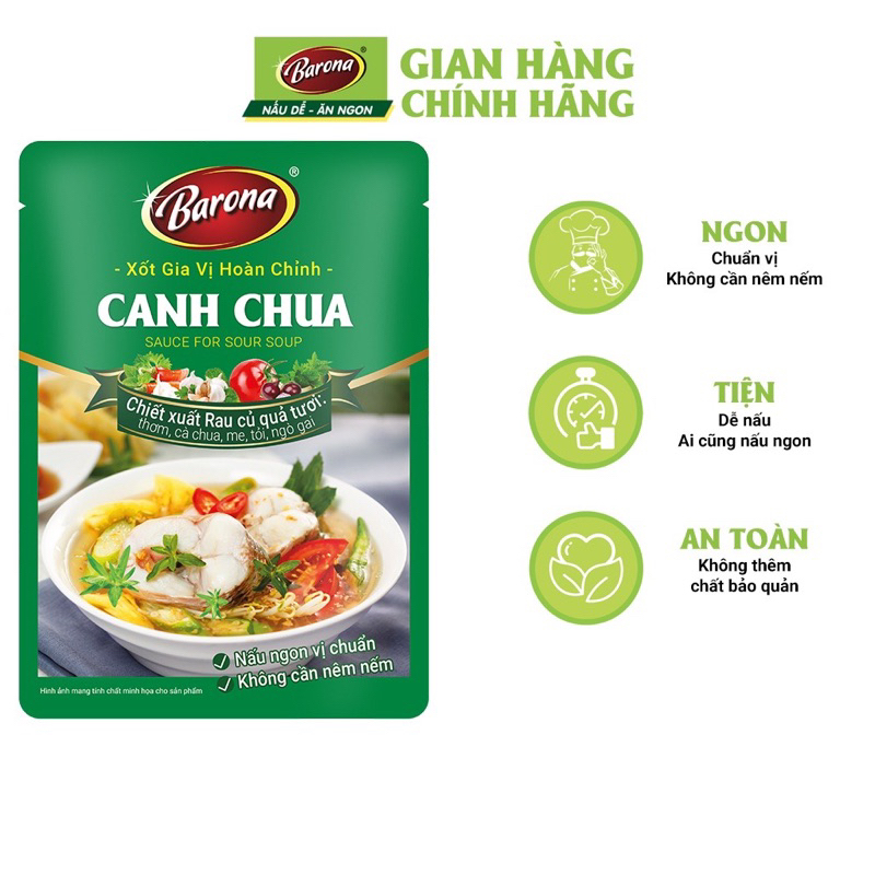 XỐT GIA VỊ HOÀN CHỈNH- Canh Chua Nấu canh cá -Barona