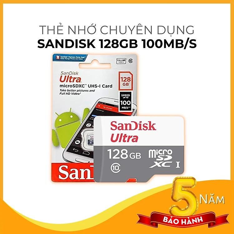 Thẻ Nhớ SanDisk Ultra 128G/64G/32G UHS-I - 100MB/s - Hàng Chính Hãng - Bảo hành 5 năm | BigBuy360 - bigbuy360.vn