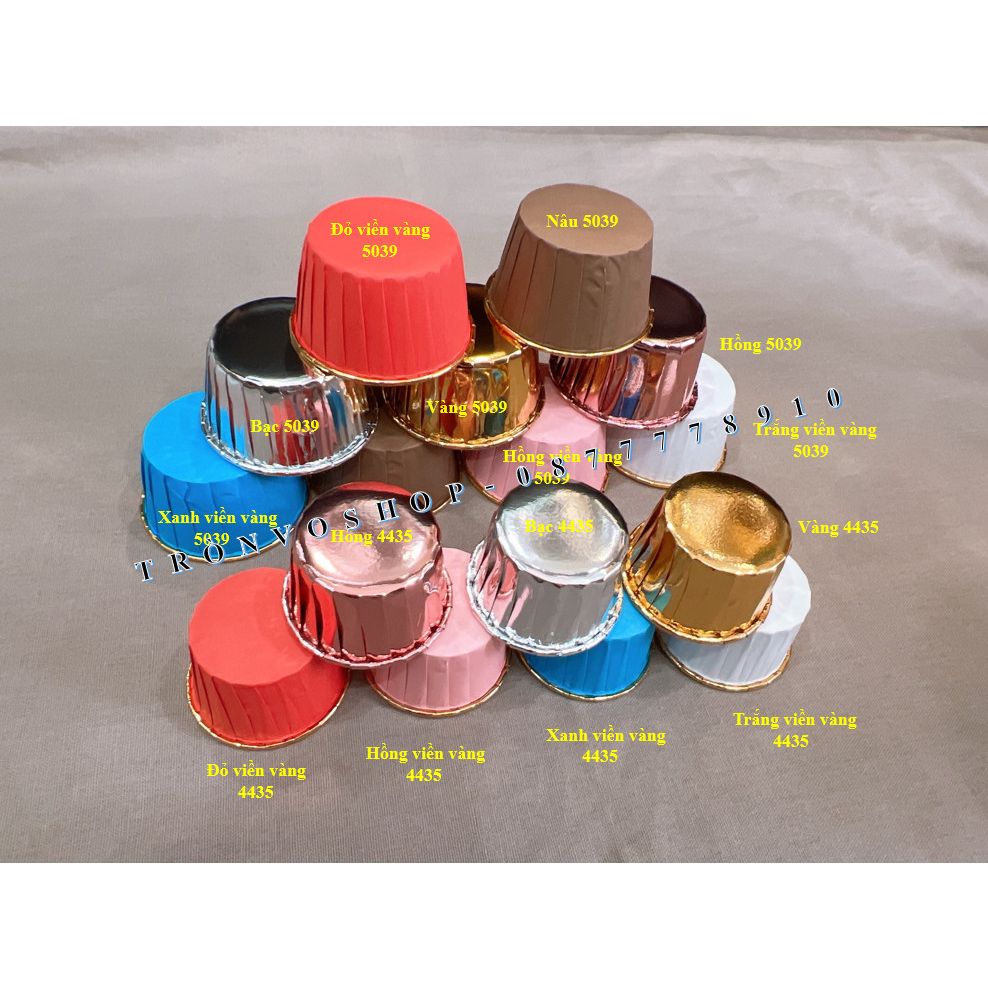 Cup giấy muffin 4435 đủ màu sắc 4.5*5.5*3.5cm [ 1 lốc 48-50cup ]