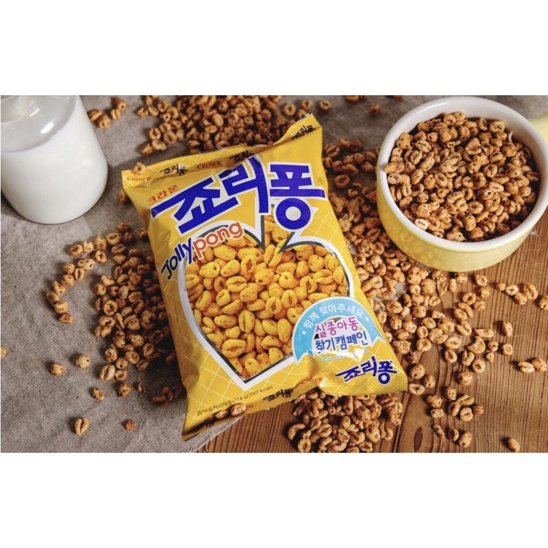 Snack Bỏng Lúa Mạch Jolly Pong Crown 74g, 165g - 죠리퐁
