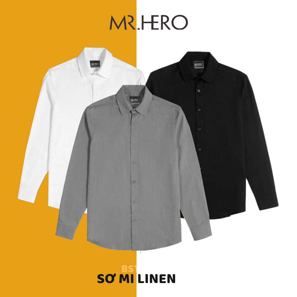 Áo Sơ Mi Nam Baisc SM16 Trơn Dài Tay Chất Vải Linen Phong Cách Hàn Quốc 3 màu M.RO Mrherovn