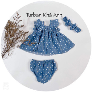 Váy cánh tiên kèm turban cho bé