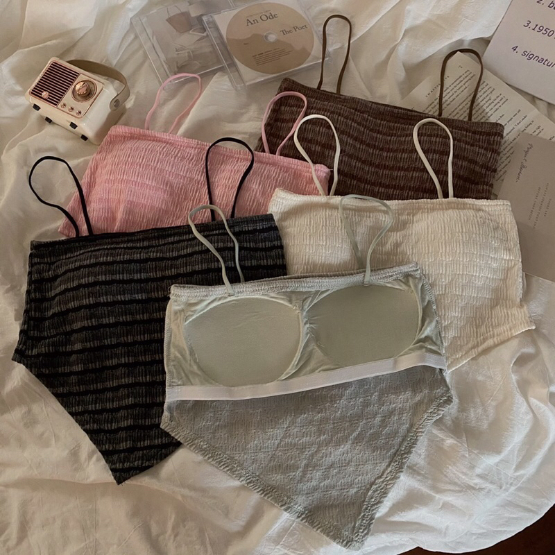 Áo yếm 2 dây ôm dáng phong cách thời trang Hàn Quốc cho nữ