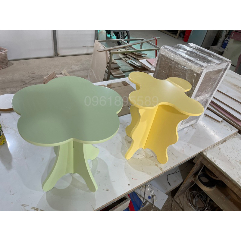 Đôn gỗ curvey, bàn hoa C50 #cowodecor