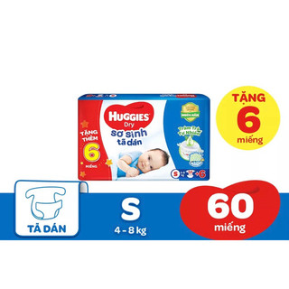 Tã dán sơ sinh huggies NB58+2/S56