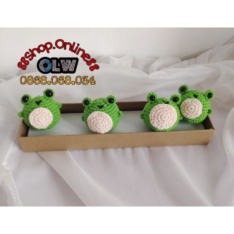 MÓC KHÓA HANDMADE《ẾCH XANH》Len Milk Cotton