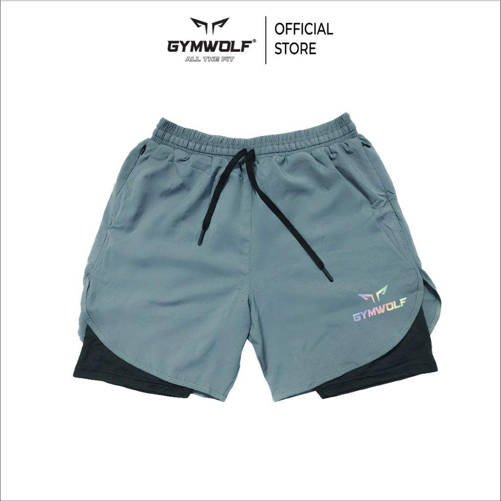 Quần Tập Gym Nam GYMWOLF, Quần Chạy Bộ Nam, Nữ, Quần 2 Lớp, Chất Vải Cao Cấp Logo Phản Quang Nổi Bật (WOLF59)