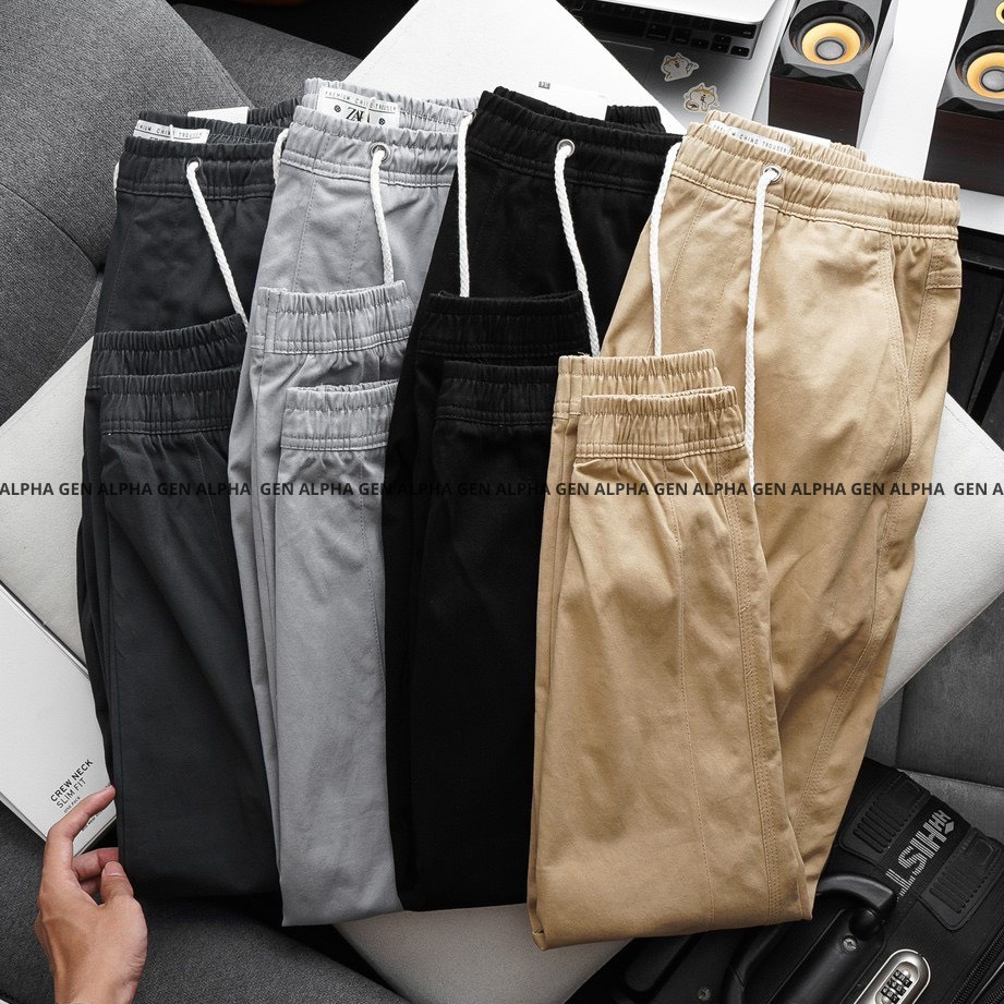Quần Baggy jogger GEN ALPHA, lưng thun, form suông Unisex, chất liệu kaki co giãn cao cấp GEN1345