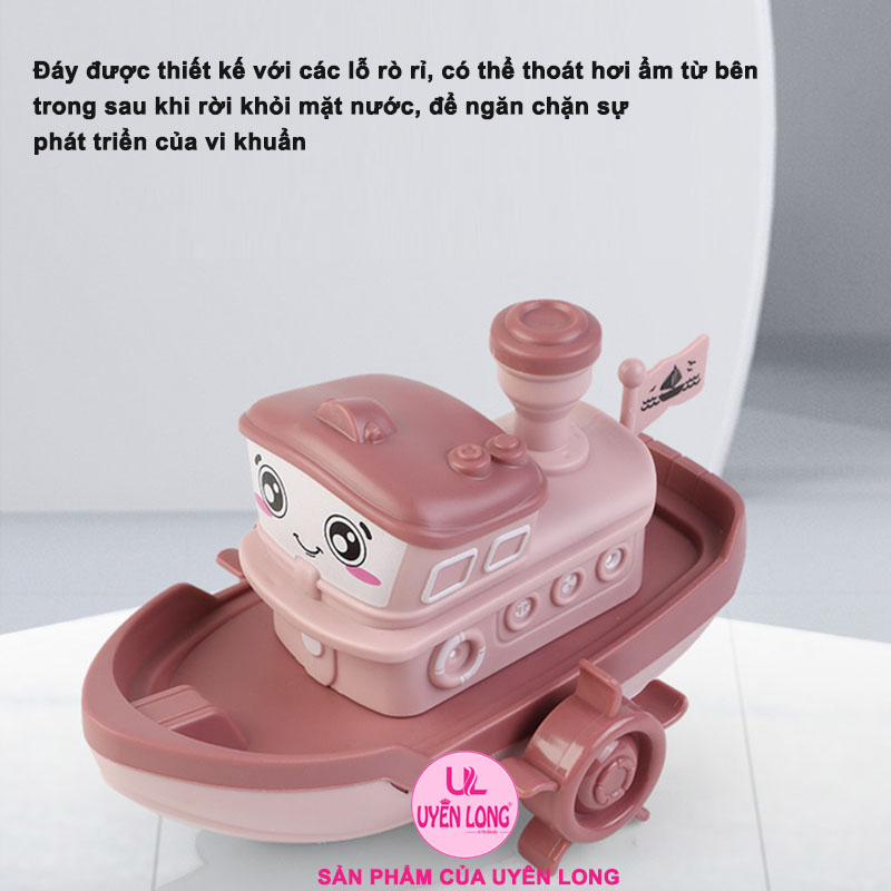 Đồ Chơi Thuyền Vặn Cót Uyên Long Cho Bé Chơi Lúc Tắm, Không Góc Cạnh, Chống Va Đập, An Toàn Khi Chơi