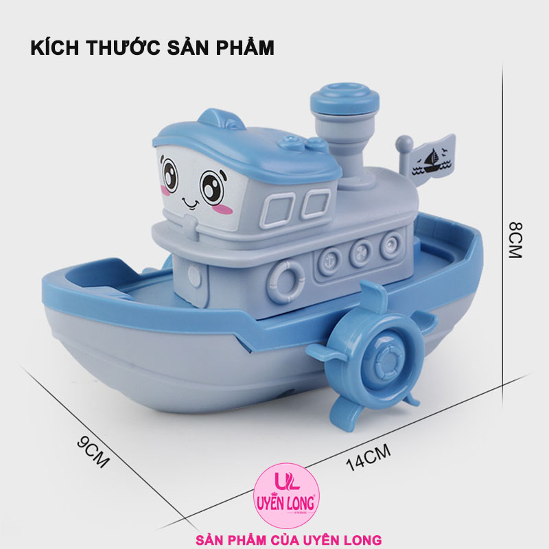 Đồ Chơi Thuyền Vặn Cót Uyên Long Cho Bé Chơi Lúc Tắm, Không Góc Cạnh, Chống Va Đập, An Toàn Khi Chơi