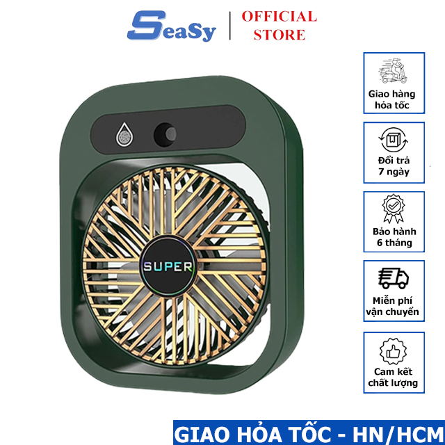 Quạt phun sương mini để bàn Seasy W21 tạo hơi nước điều hòa không khí 3 cấp độ gió