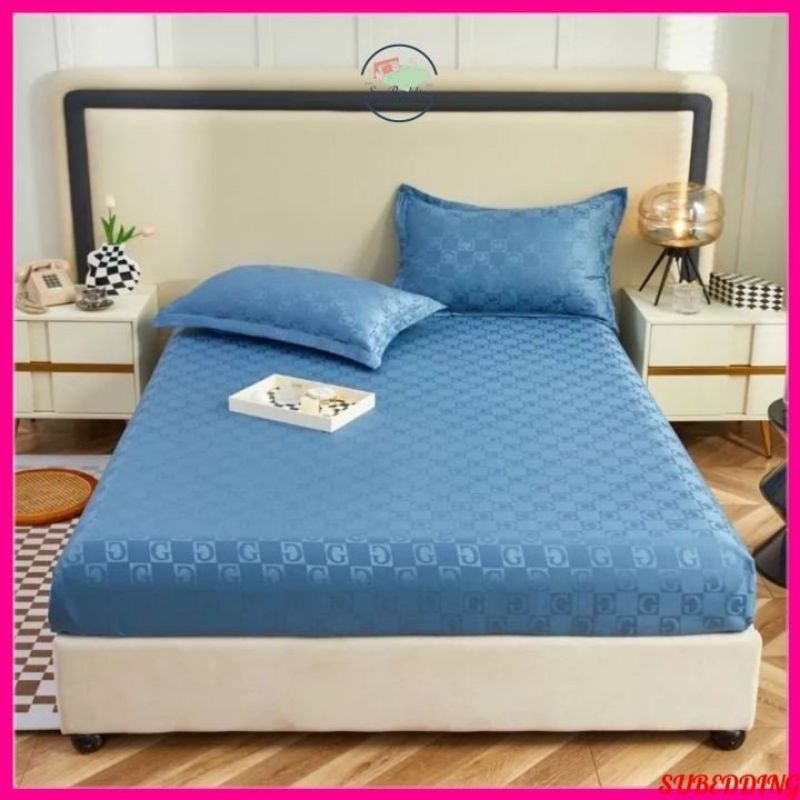 Bộ ga gối phi lụa thương hiệu vân chìm drap giường nhập khẩu cao cấp mềm mịn thoáng mát sang trọng có đủ size