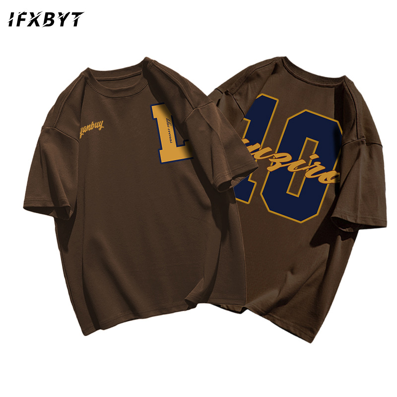 Áo thun unisex IFXBYT 100% cotton ngắn tay dáng rộng thời trang oversize