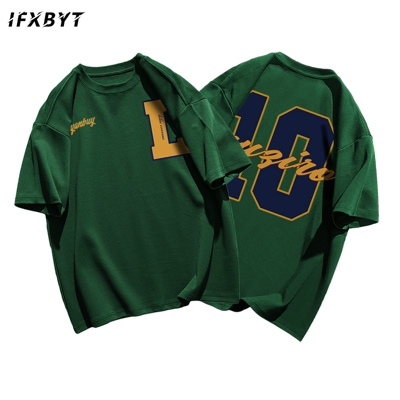 Áo thun unisex IFXBYT 100% cotton ngắn tay dáng rộng thời trang oversize