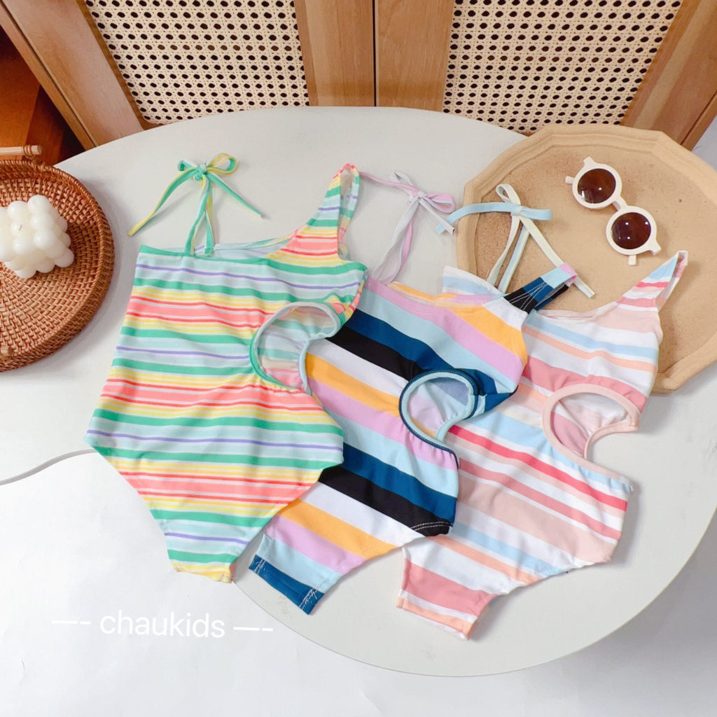 Áo tắm một mảnh khoét eo điệu đà cho bé gái