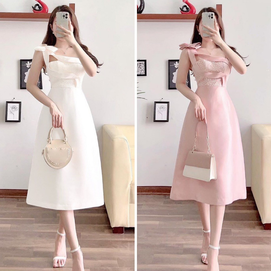 Đầm Thiết Kế Phối Ren Đính Nơ B11