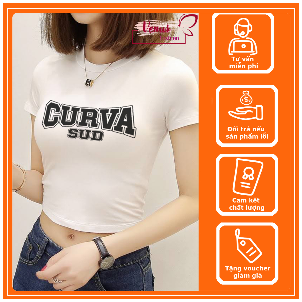 Áo Croptop nữ, Áo ba lỗ nữ, ngắn tay - cổ tròn - năng động - cá tính | BigBuy360 - bigbuy360.vn