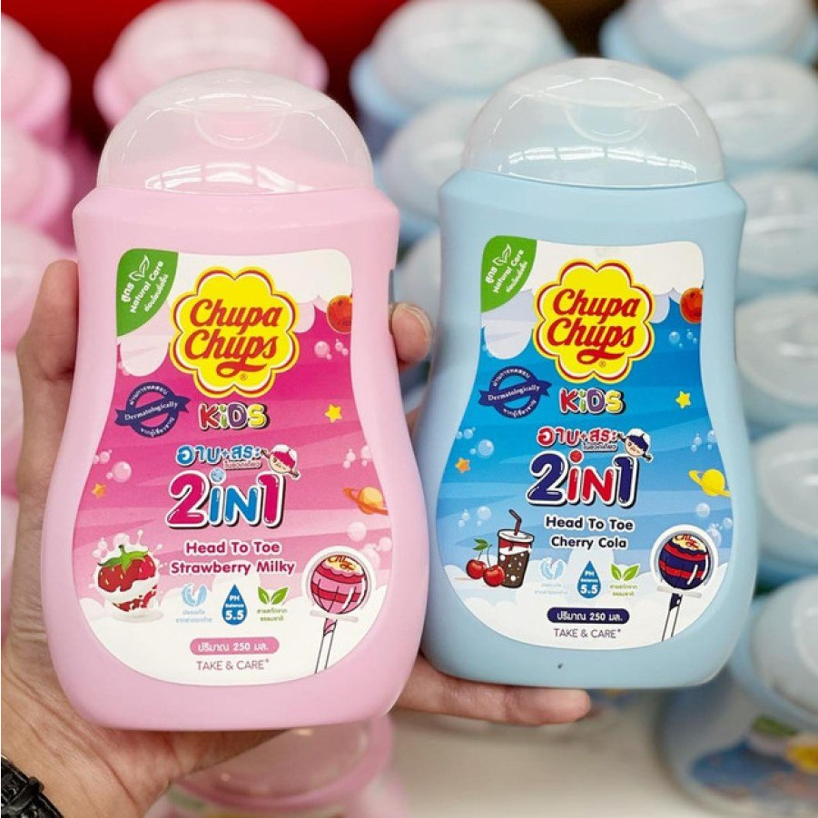 Sữa tắm gội cho bé Chupa Chups Kids hàng thái lan chính hãng 2nd1 250ml