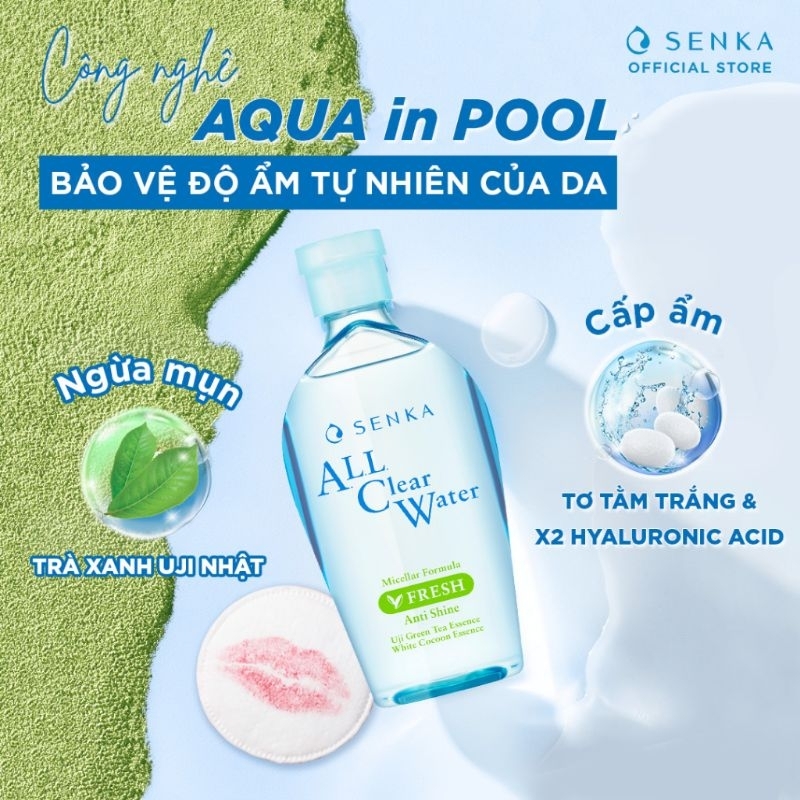 Nước tẩy trang sạch thoáng Senka A.L.L.Clear Water Fresh