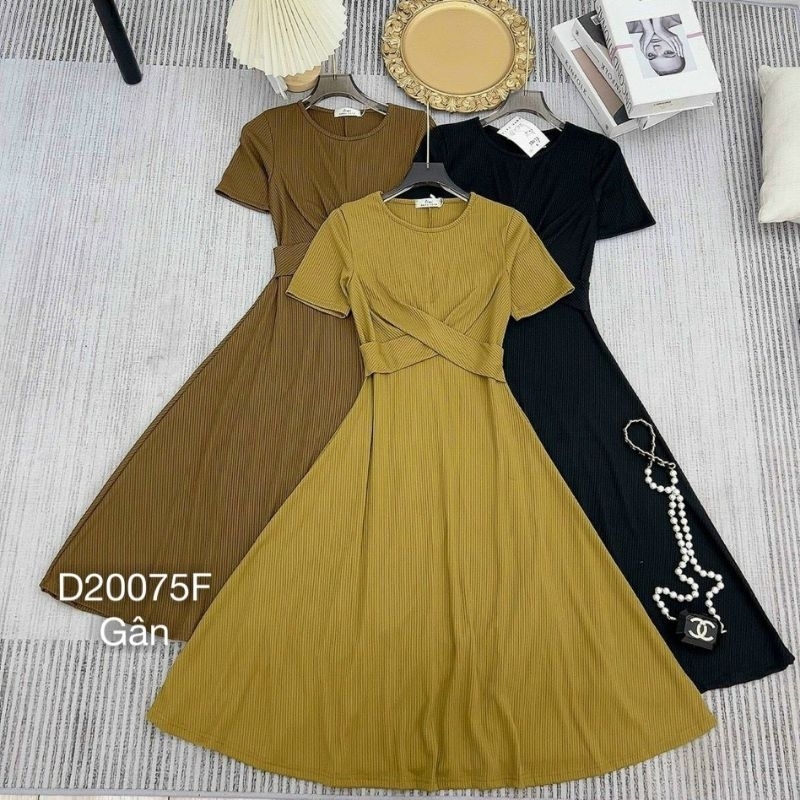 Váy Maxi Xoắn Eo Xoè Dáng Dài Thun Gân Co Dãn ,Váy Xoè Đi Biển Che Khuyết Điểm 3 Màu Siêu Hot Hit