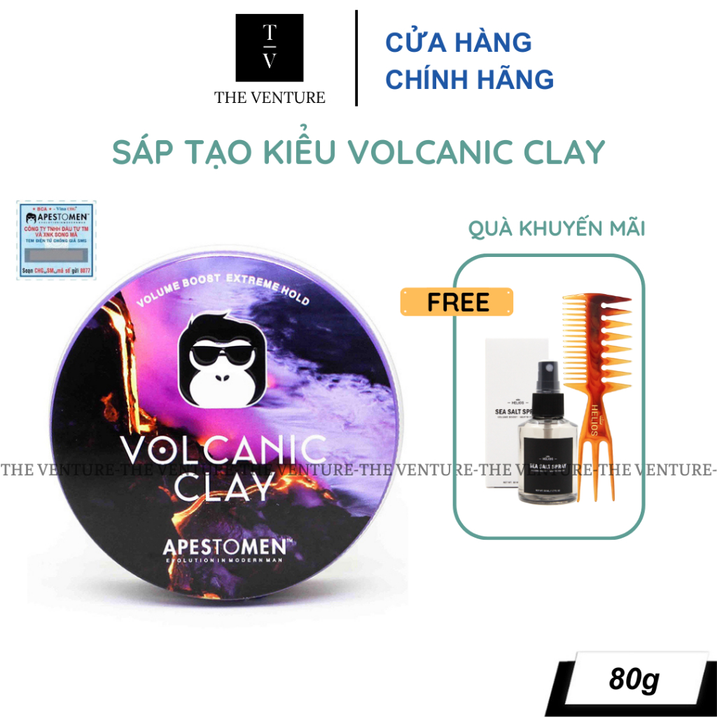 Sáp Vuốt Tóc , Tạo Kiểu Nam Apestomen Volcanic Clay Chính Hãng - 80 Gram