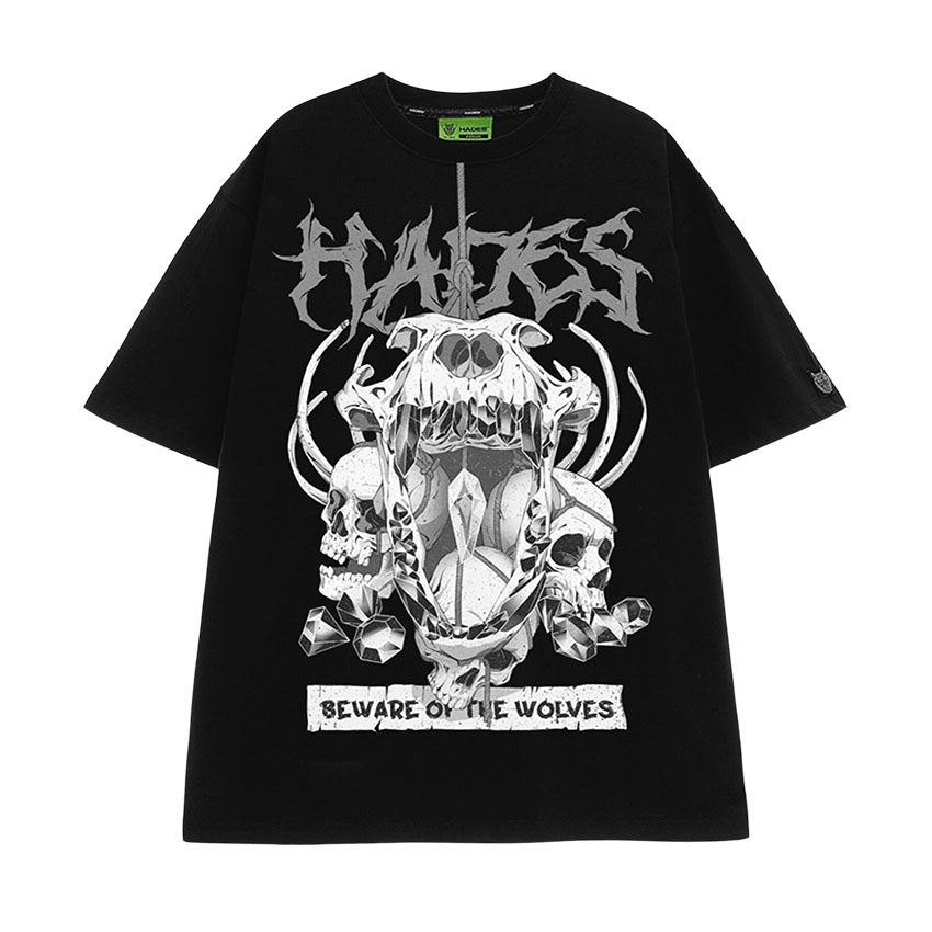 Áo thun Hades Skull Wolf local brand unisex - Áo phông nam nữ tay lỡ, form rộng wearzone