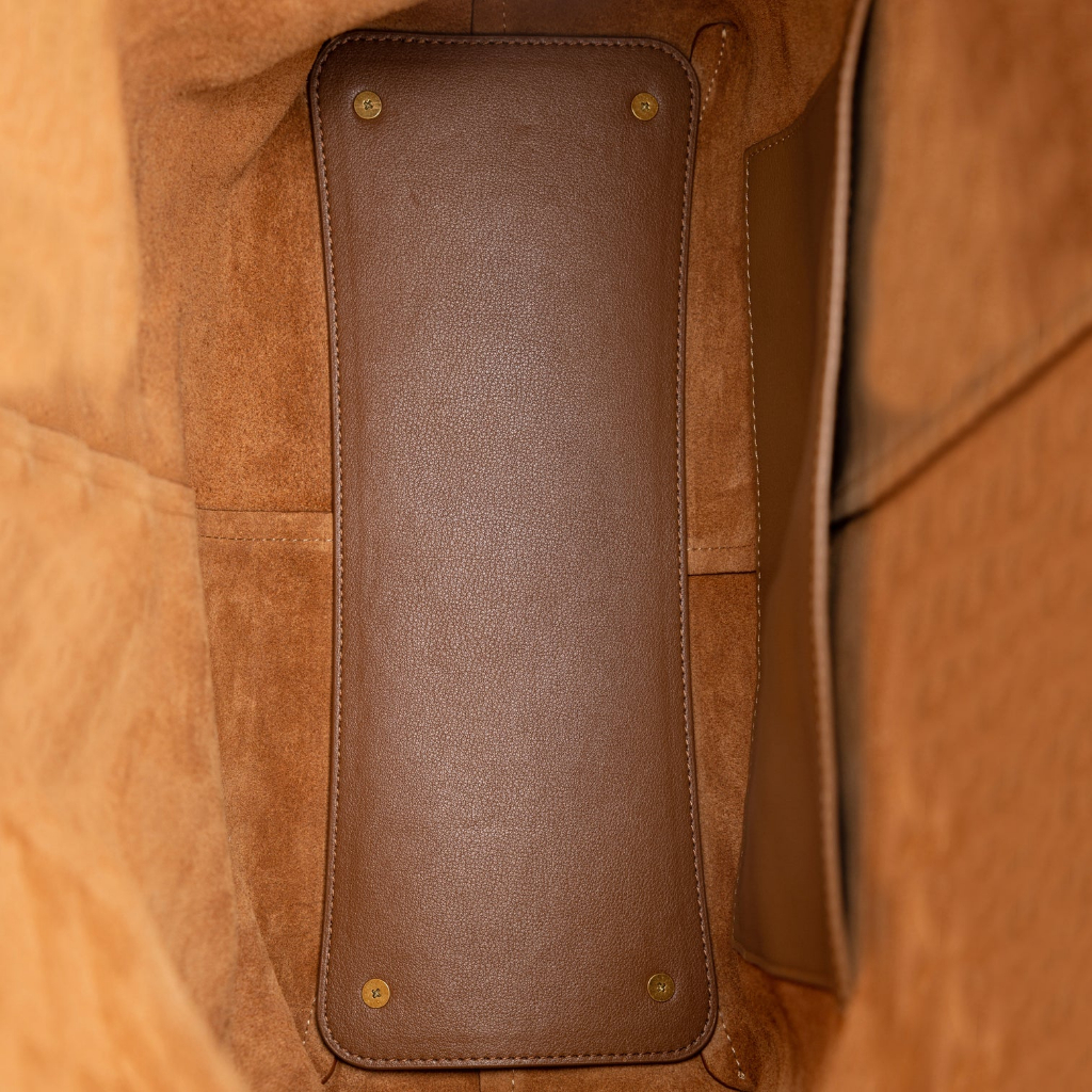 Túi Quai Xách Đựng Laptop Da Lộn size L Màu Nâu