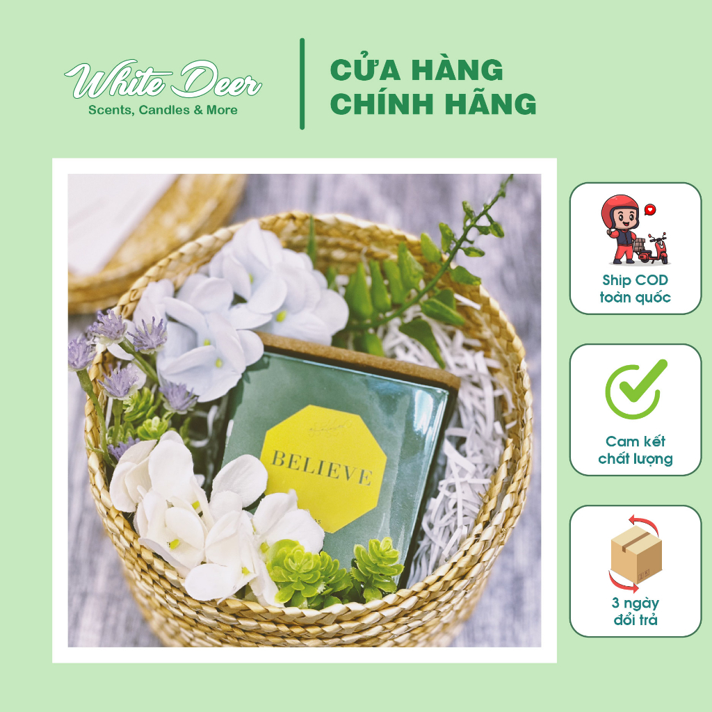 Nến thơm hương Cam Hoa Hồi Táo hũ Vuông Damas 210gr
