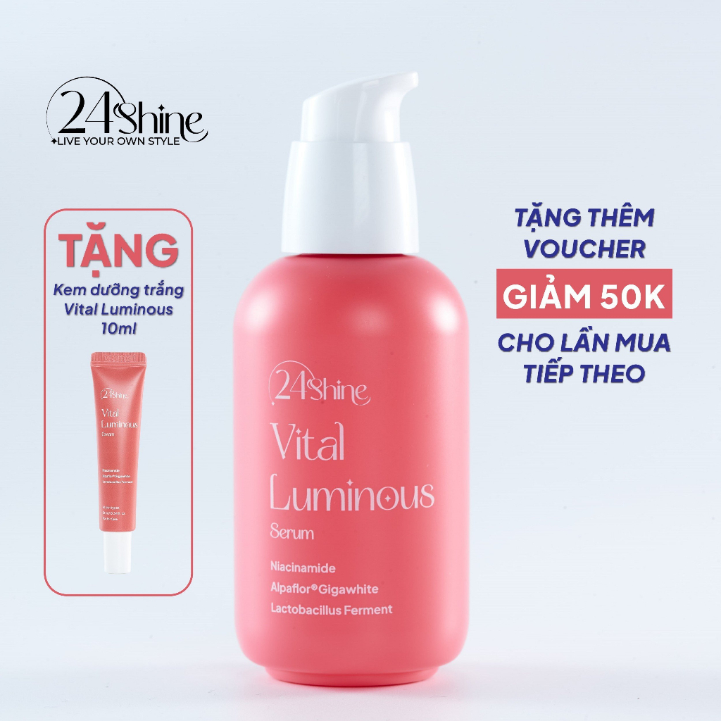 Tinh chất dưỡng sáng trắng gel thạch mát lạnh 24Shine Vital Luminous Serum 70ml