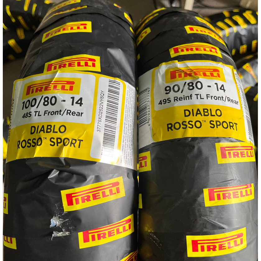 (90/80-14 & 100/80-14) Cặp vỏ Pirelli Diablo Rosso Sport 90/80-14 M/C 49S TL và 100/80-14 M/C 48S TL