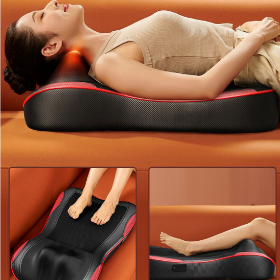 Đệm tựa massage đa năng, điều khiển bằng tiện tiện lợi chườm nóng với mức nhiệt vừa phải