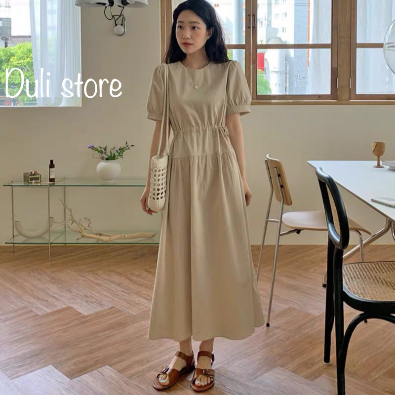 (ORDER)-Váy nữ dáng dài vintage Hàn Quốc thời trang hè 2023-Mới