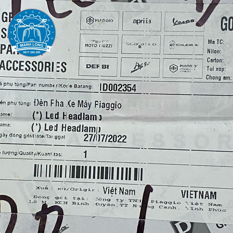 Đèn pha Led Vespa sprint