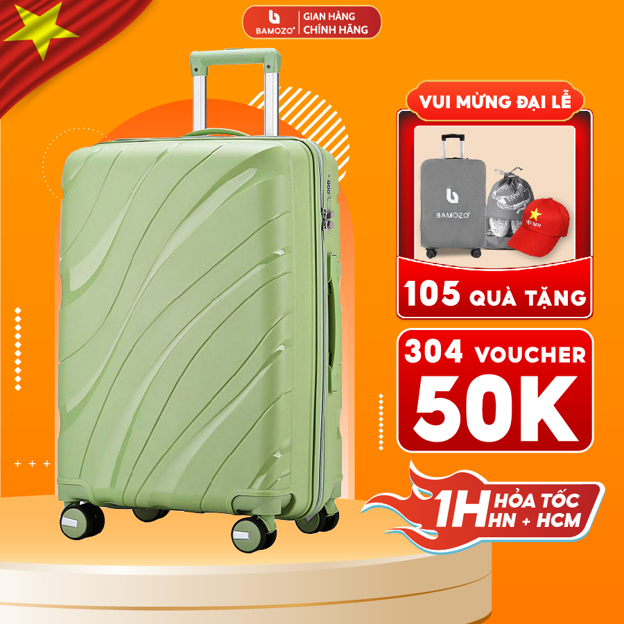 Vali Kéo Bamozo Du Lịch Nancy 2 size 20/24 Chất Liệu Nhựa PP Chống Vỡ Tuyệt Đối - Bảo Hành Trọn Đời