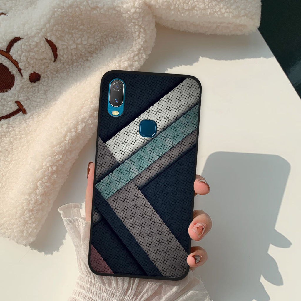 Ốp lưng Vivo Y11 / Vivo 1906 đường kẻ kim cương màu sắc, ốp thời trang viền dẻo