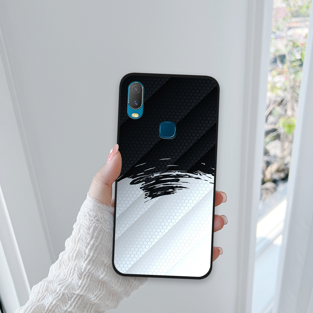 Ốp lưng Vivo Y11 / Vivo 1906 đường kẻ kim cương màu sắc, ốp thời trang viền dẻo