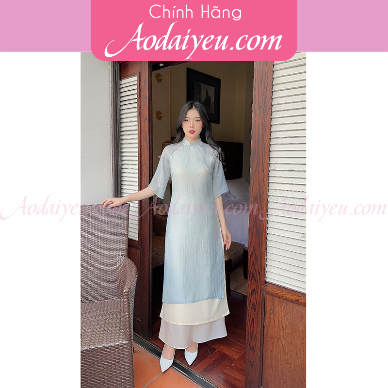 Áo dài hồ điệp, Áo dài cách tân dài mặc đi du lịch lễ tết dễ mặc - Aodaiyeu | BigBuy360 - bigbuy360.vn