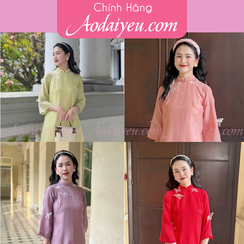 Áo dài hồ điệp, Áo dài cách tân dài mặc đi du lịch lễ tết dễ mặc - Aodaiyeu | BigBuy360 - bigbuy360.vn