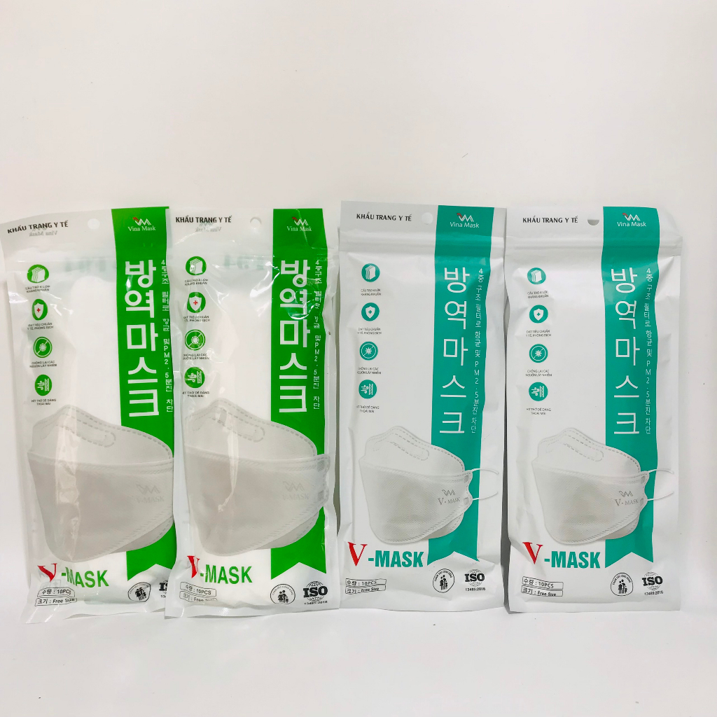 Khẩu trang y tế KF94 V-Mask 4 lớp kháng khuẩn 1 túi 10 chiếc